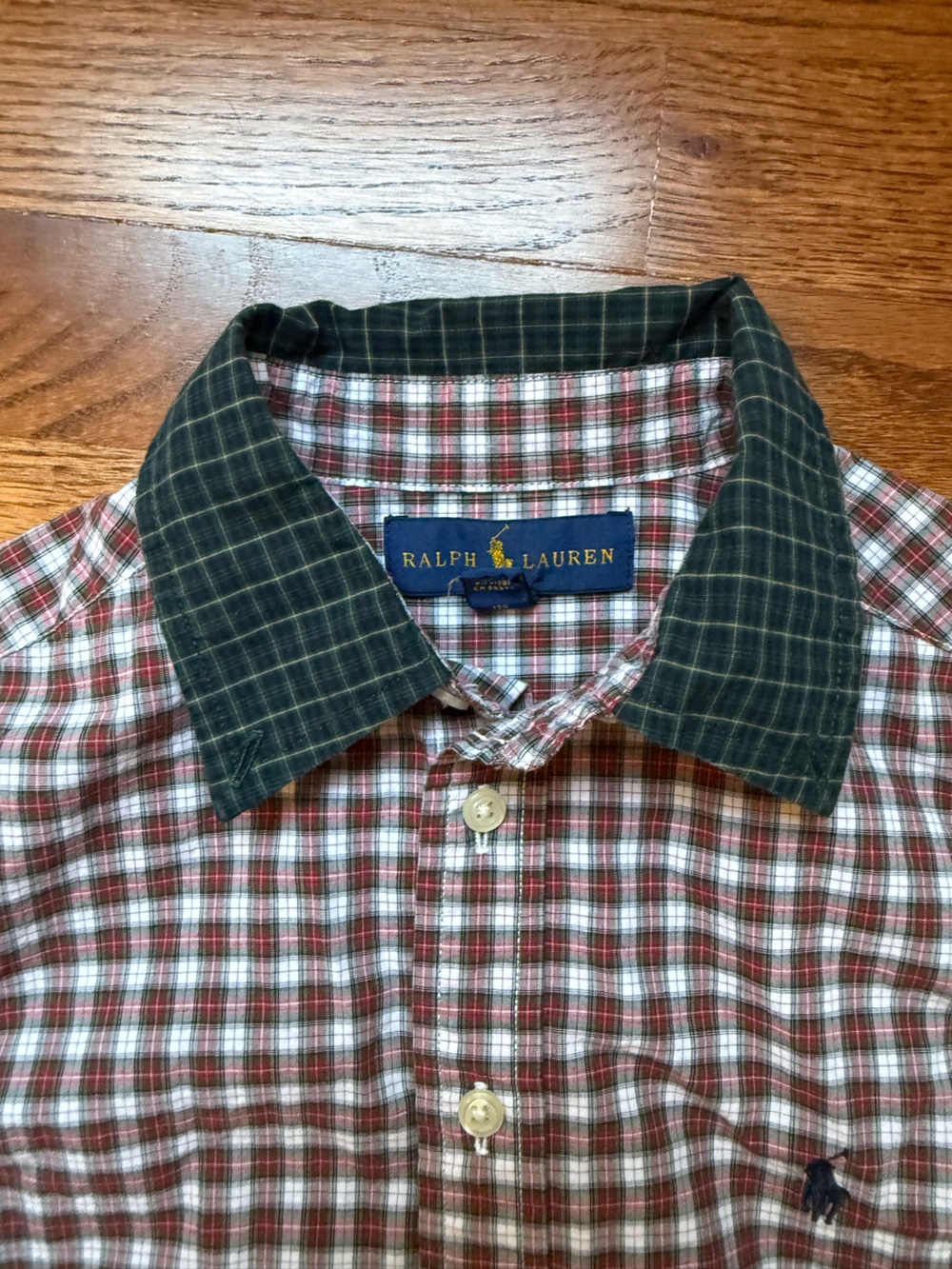 Ralph Lauren Plaid Button-Down Shirt Sz 10-12 - Picture 2 of 5